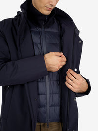 Cappotto Blake con cappuccio navy