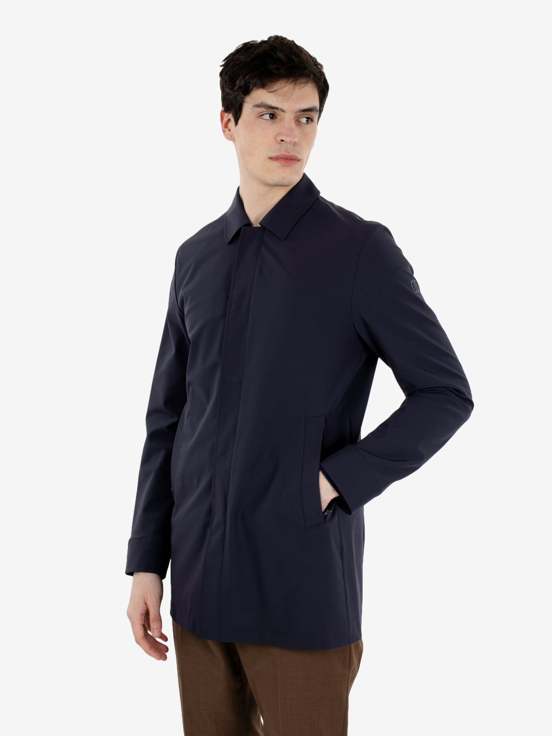 MALBEC-TORANO_800 SHIRT COLLAR COAT WITH SNAP CLOSURES IN NAVY