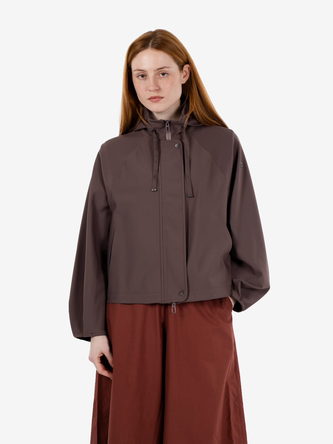 Giacca corta Clove con cappuccio marrone