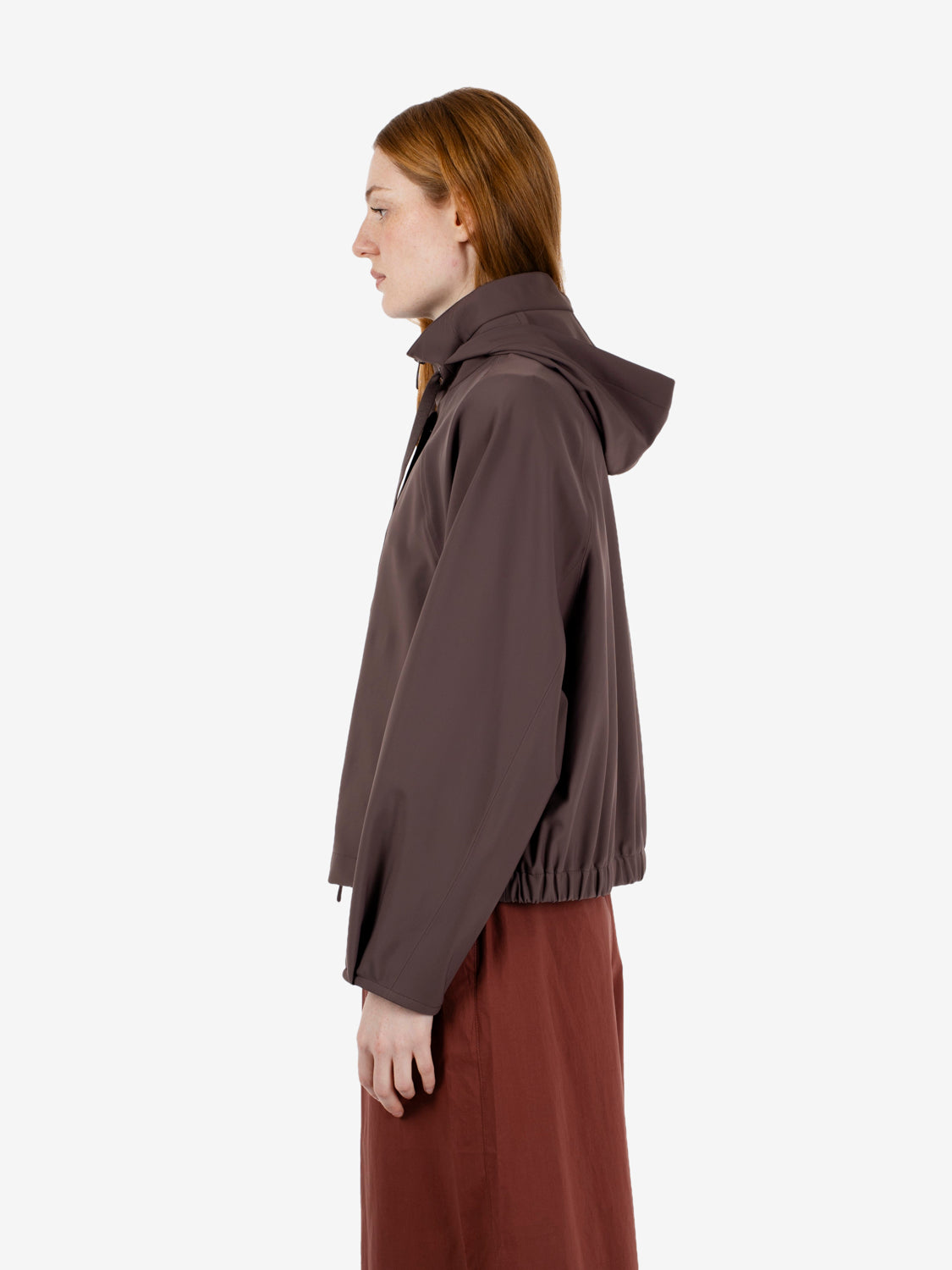 Giacca corta Clove con cappuccio marrone