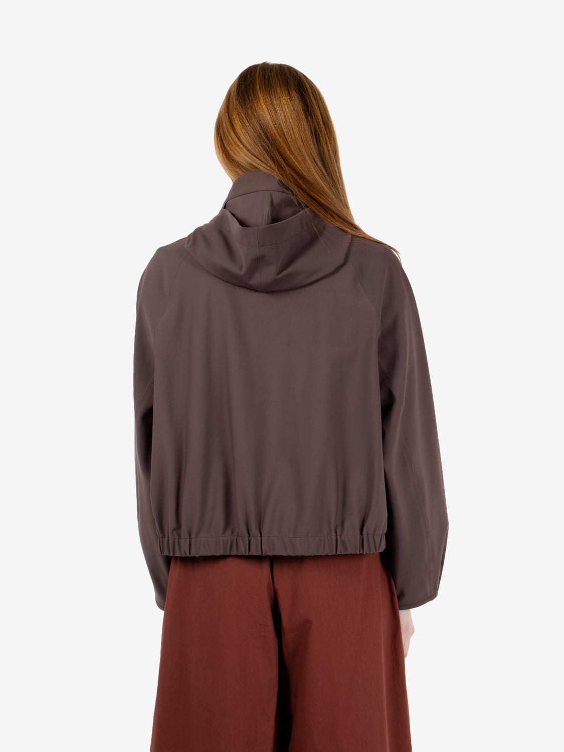 Giacca corta Clove con cappuccio marrone