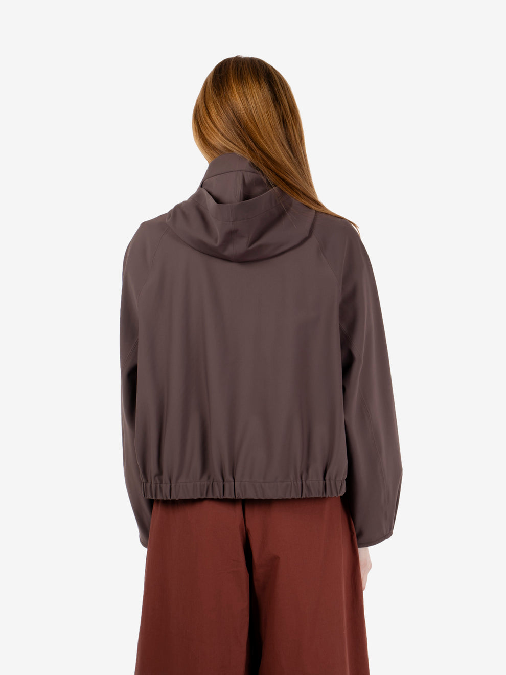 Giacca corta Clove con cappuccio marrone
