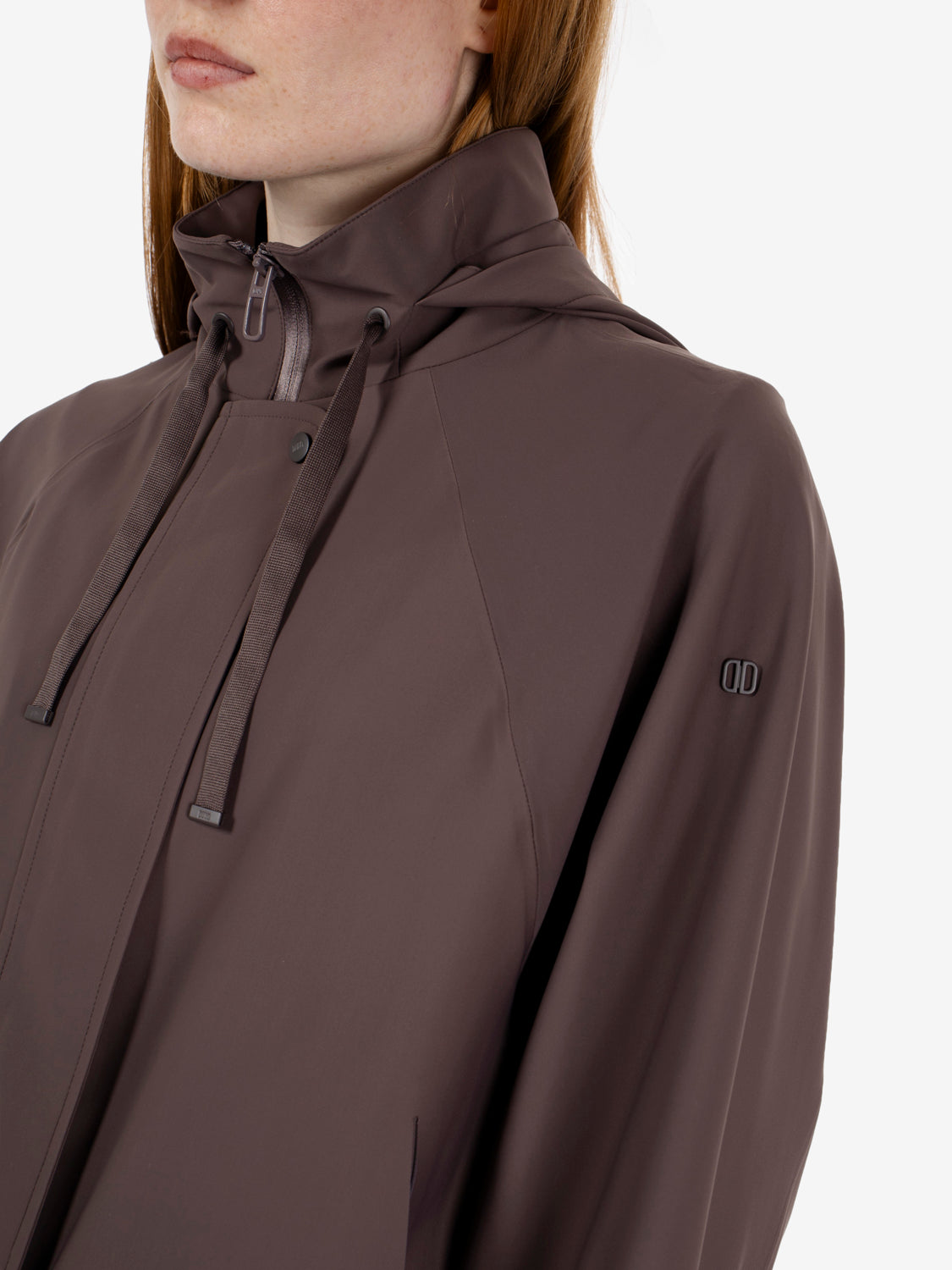 Giacca corta Clove con cappuccio marrone