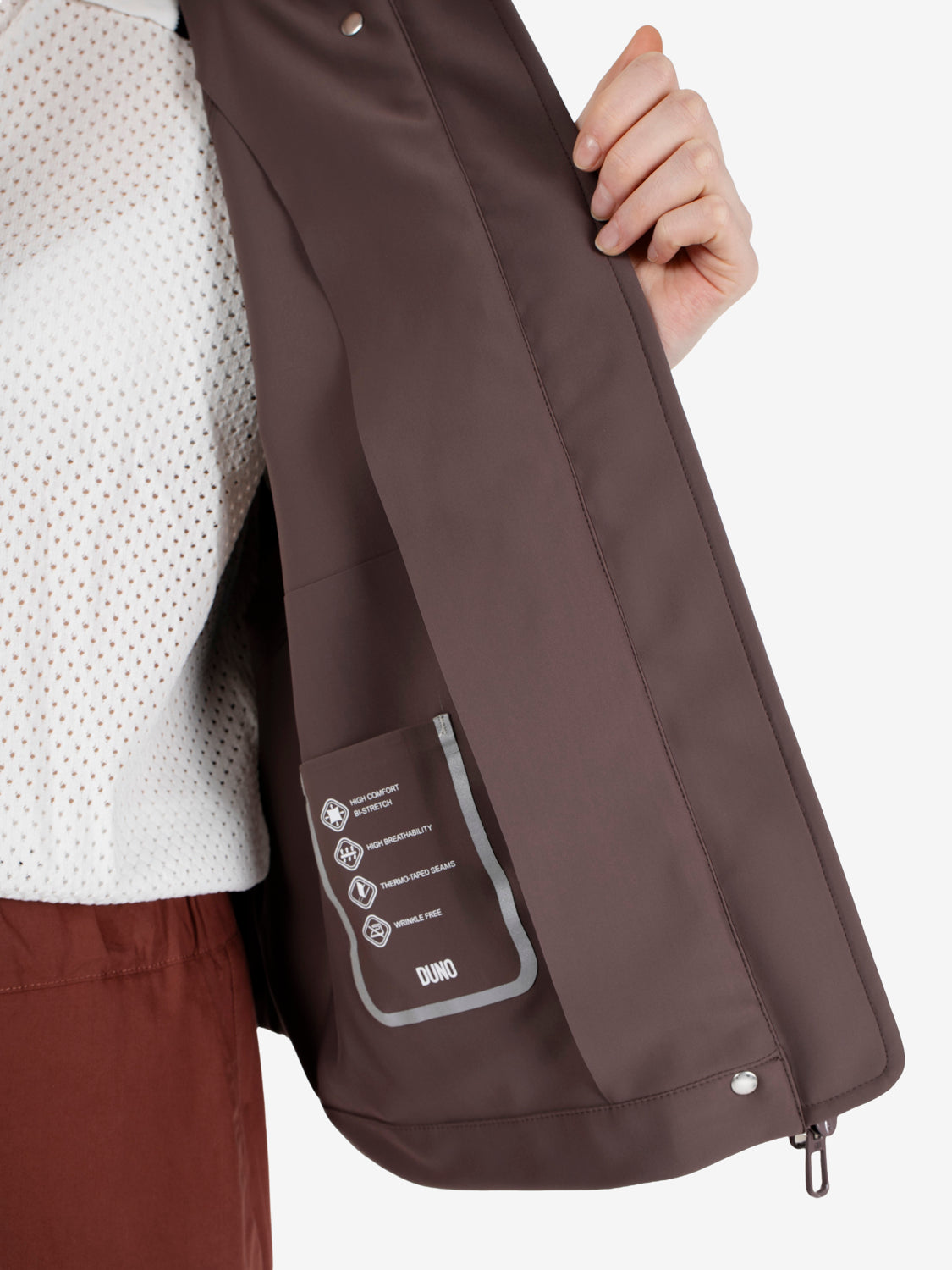 Giacca corta Clove con cappuccio marrone