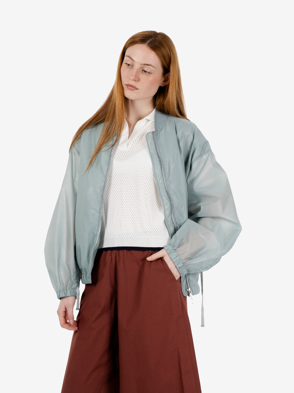 Giacca corta Freya verde laguna