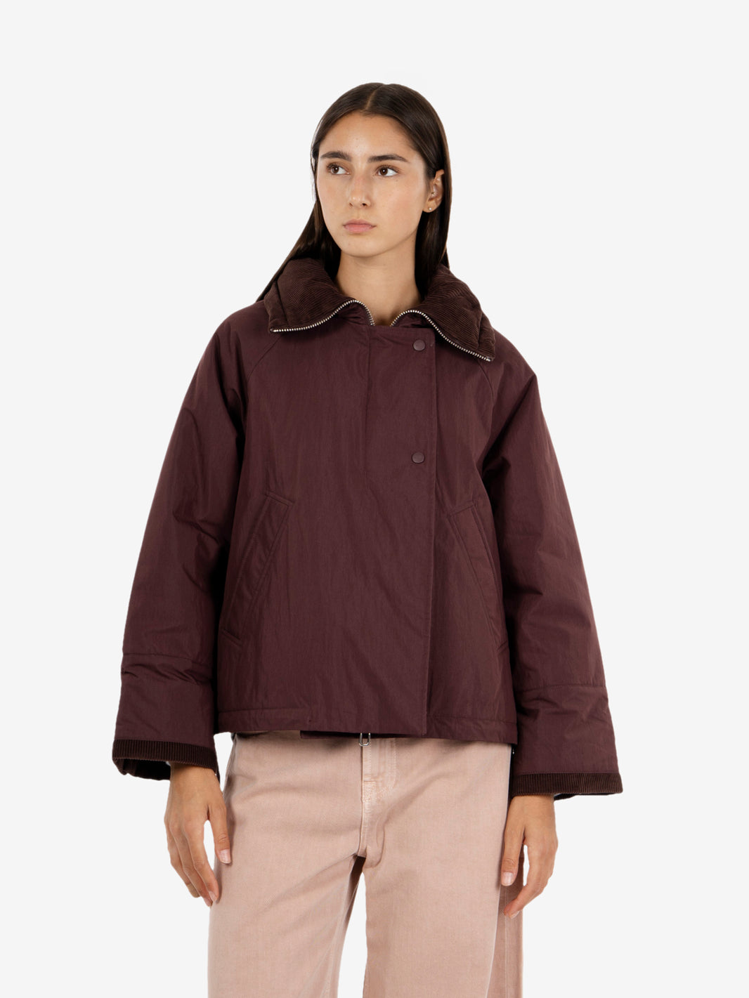 Cherry padded short jacket