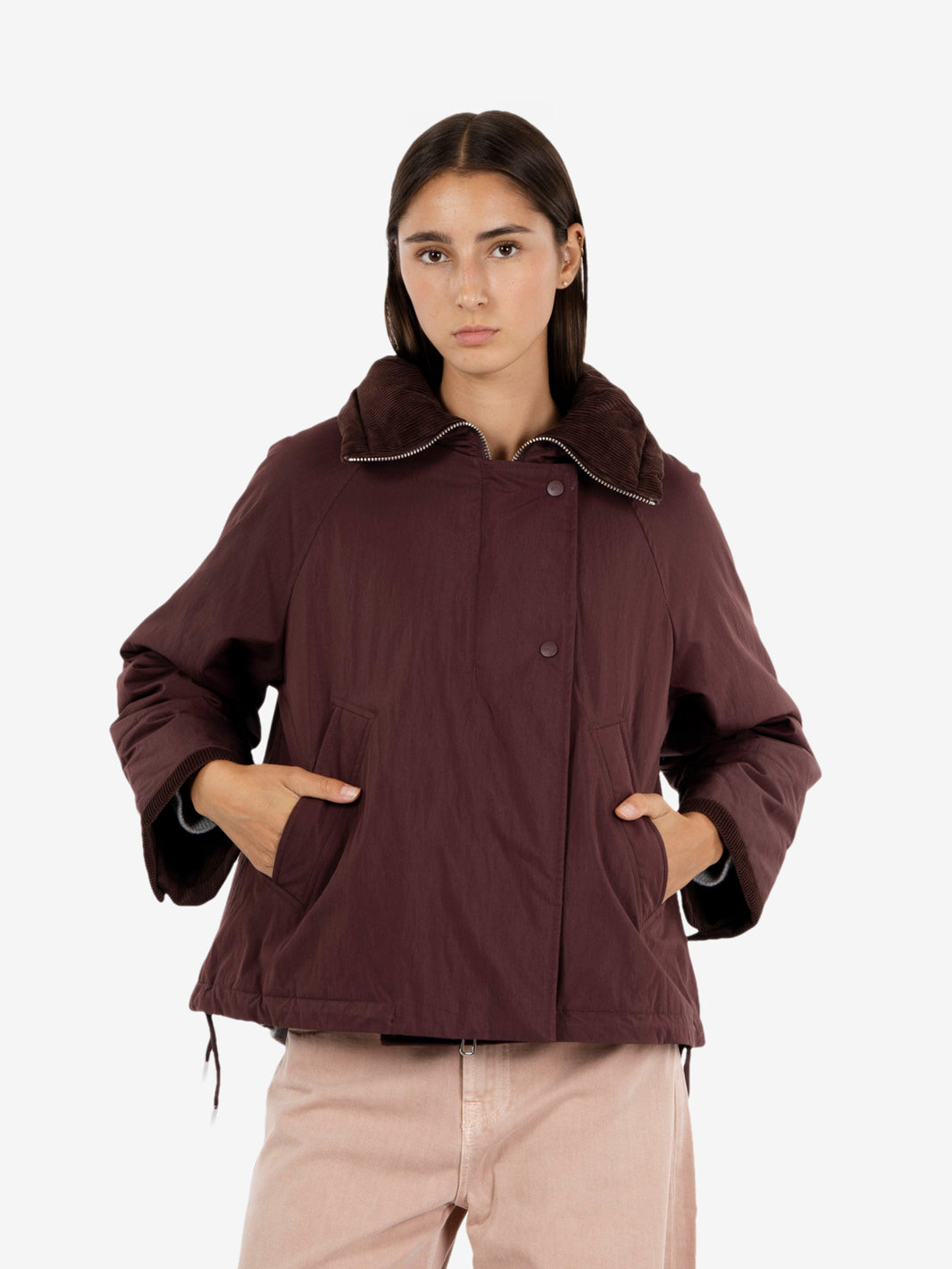 Cherry padded short jacket