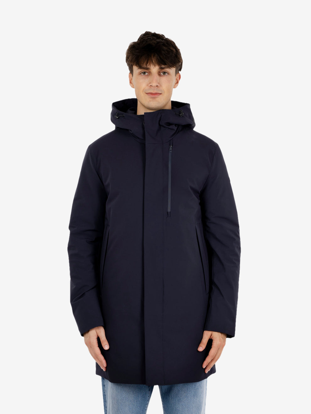 Parka con cappuccio navy