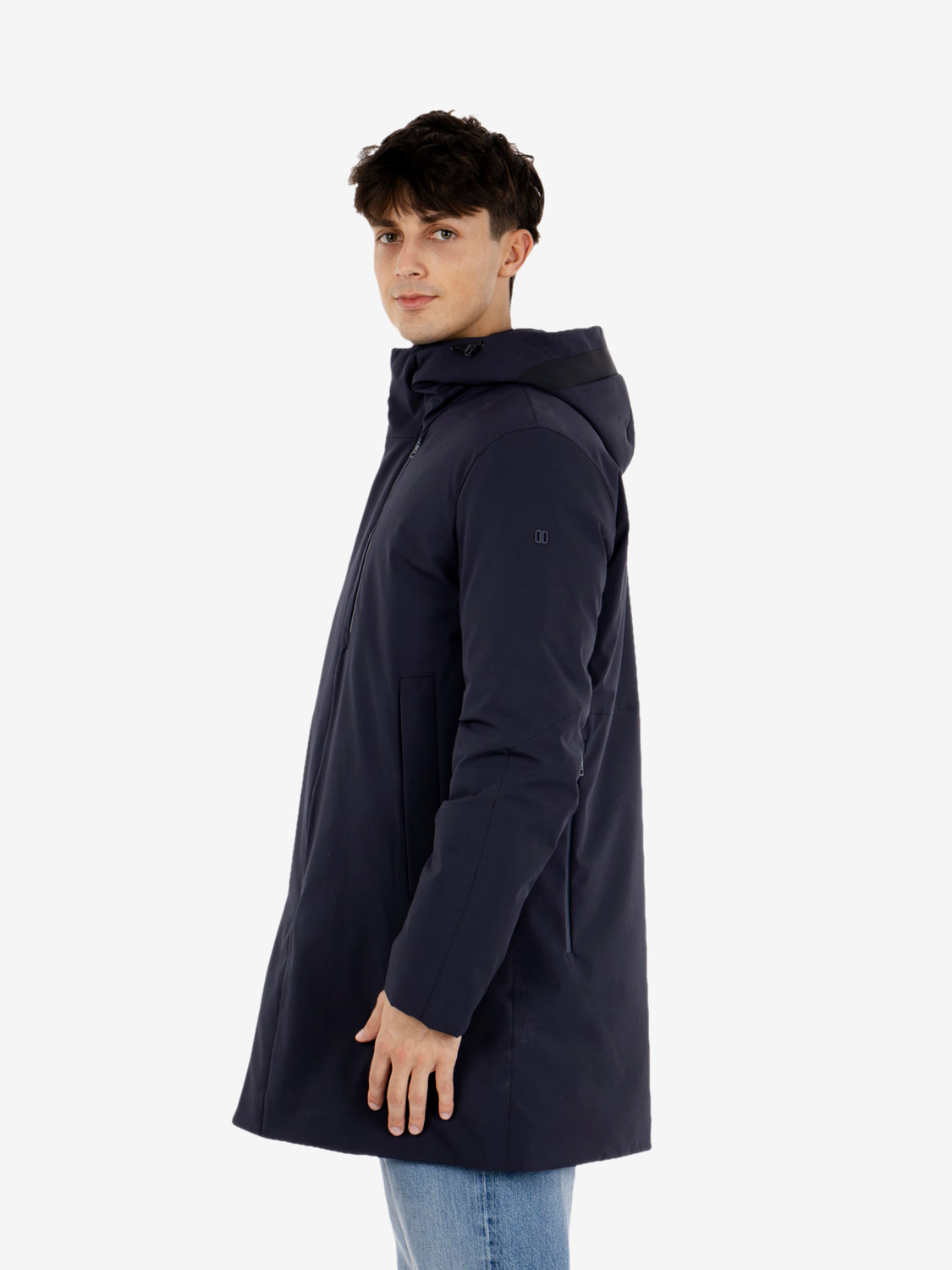 Parka con cappuccio navy