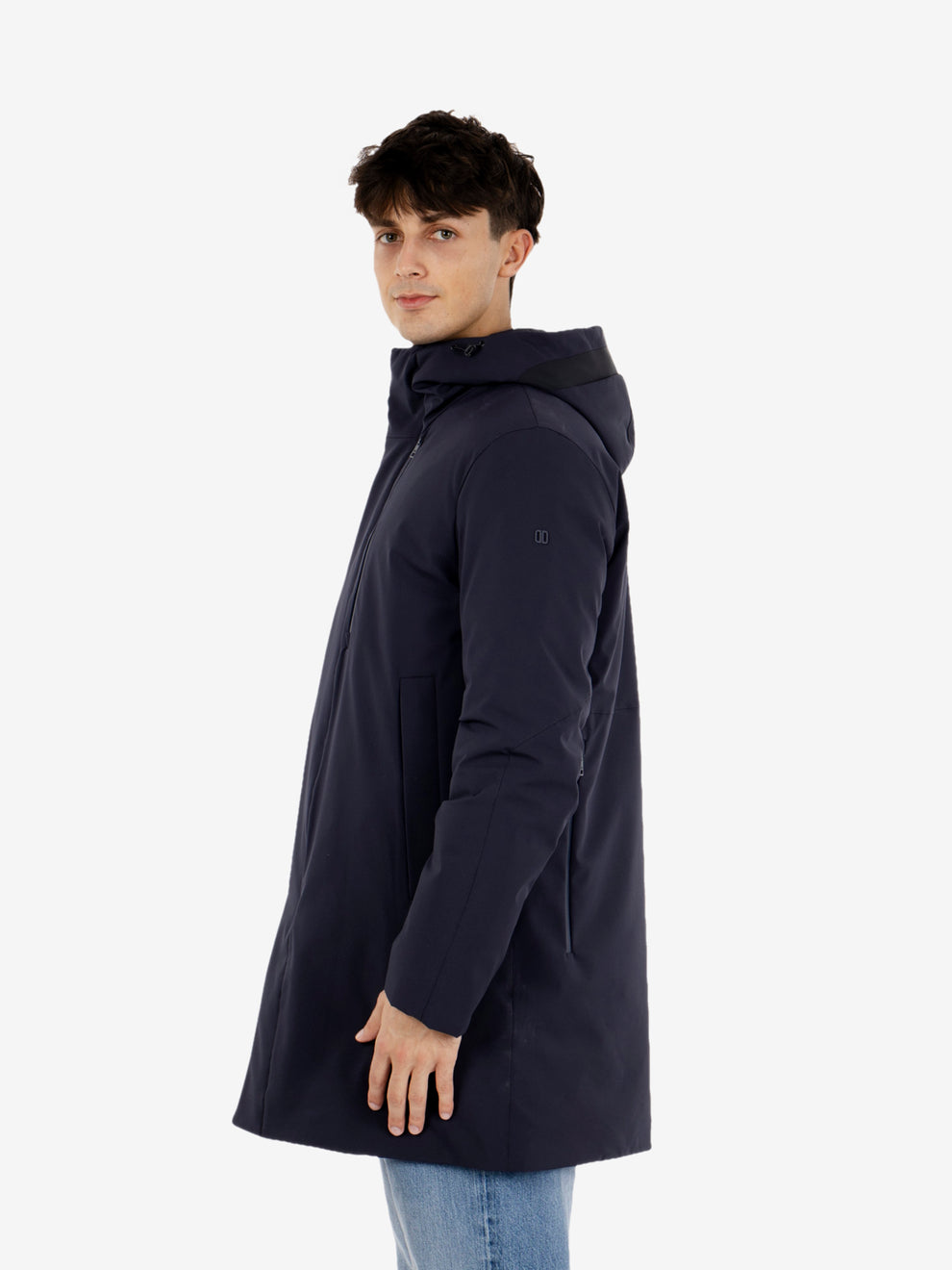 Parka con cappuccio navy