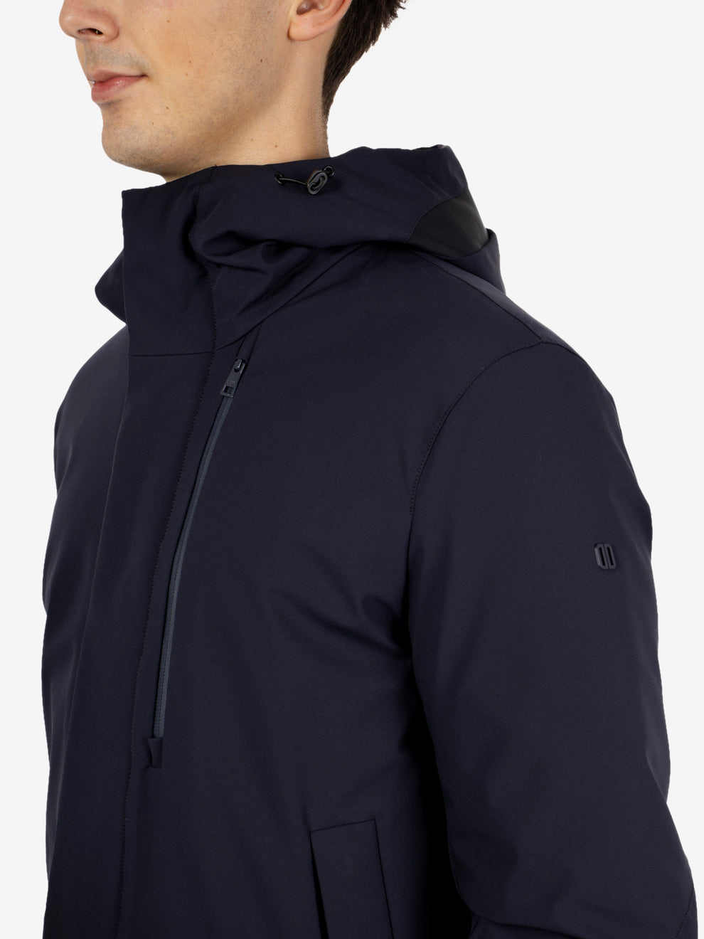Parka con cappuccio navy
