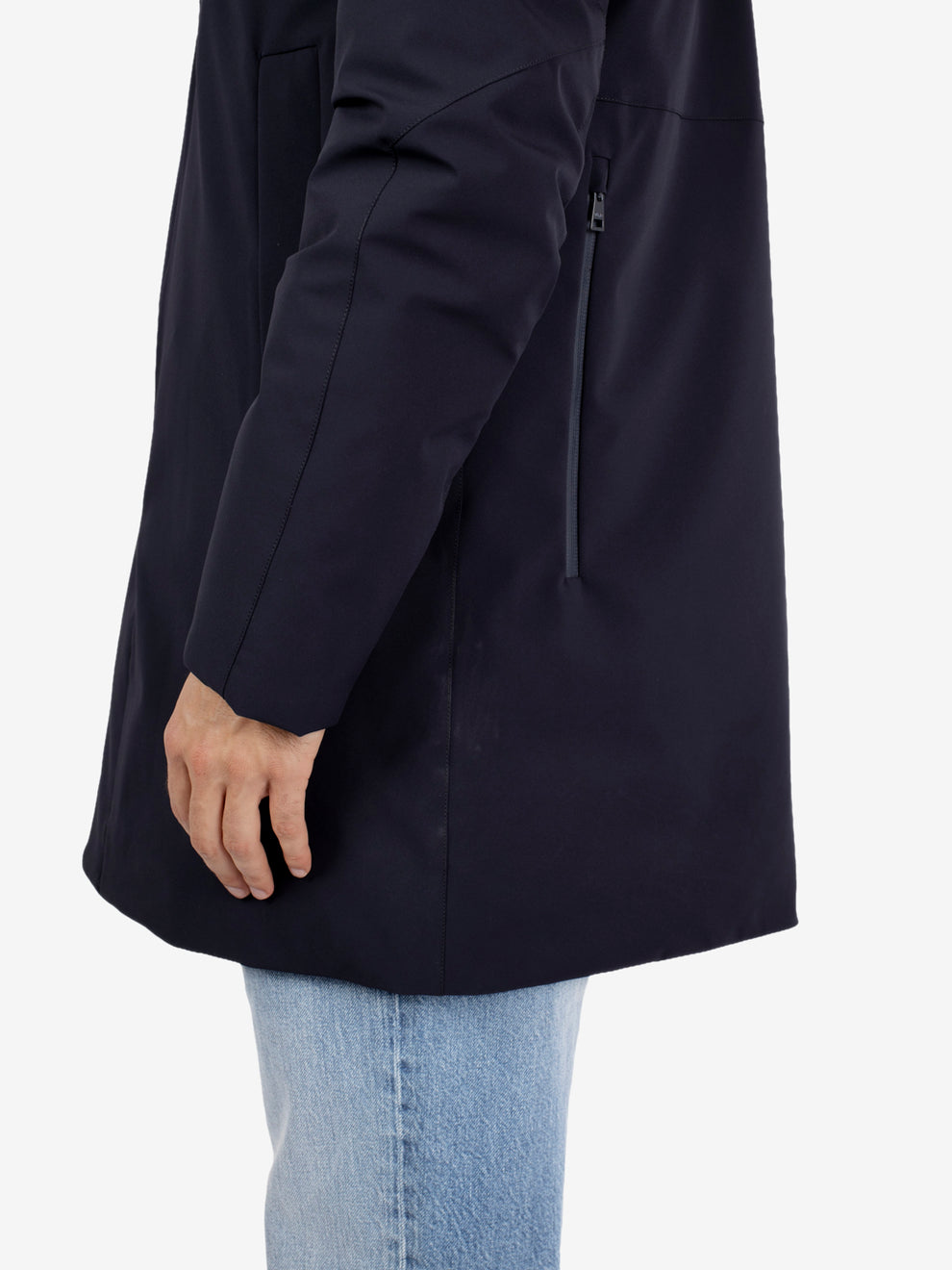 Parka con cappuccio navy