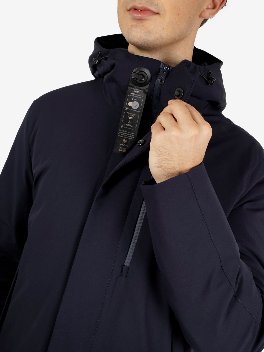 Parka con cappuccio navy