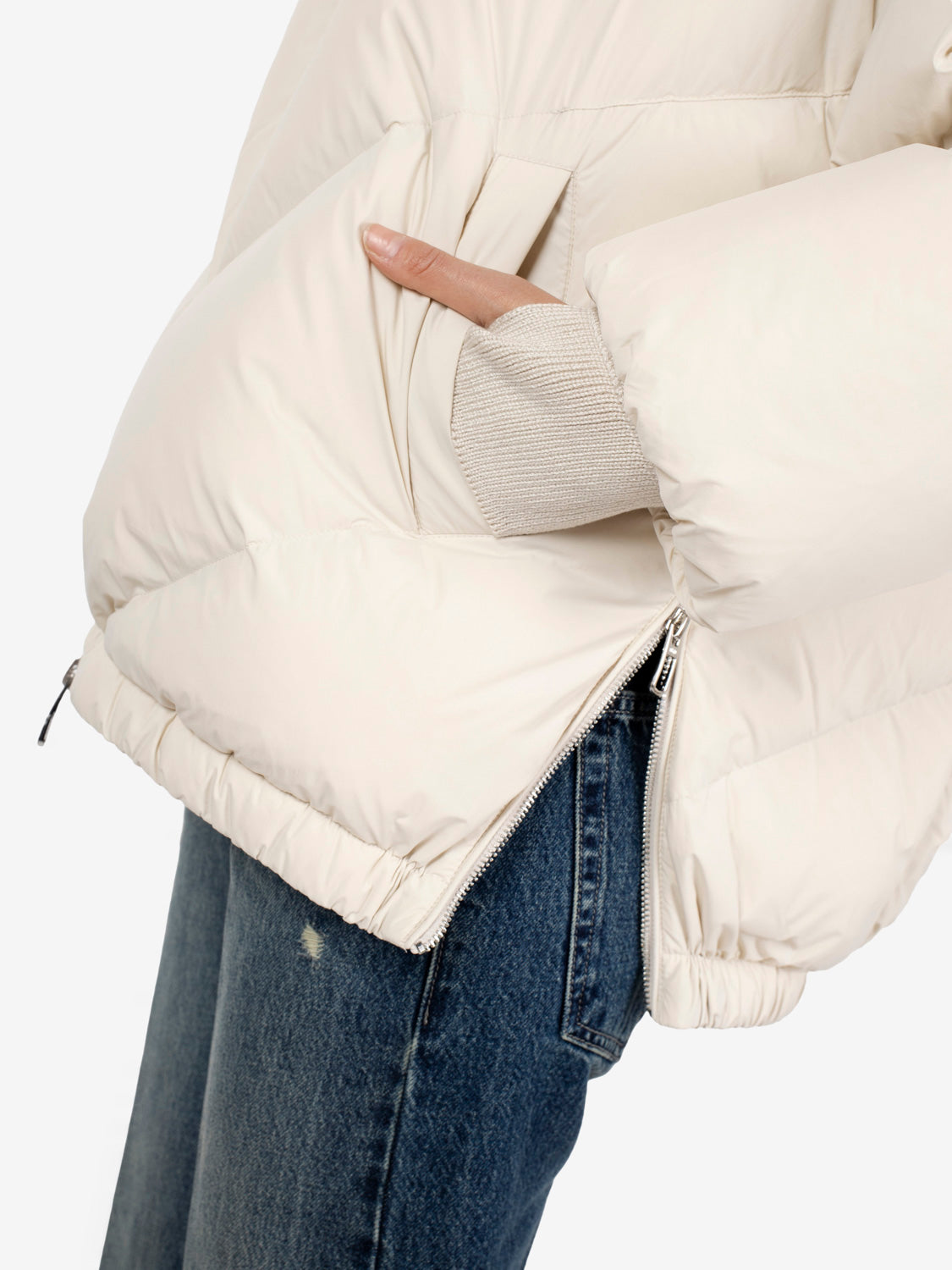 Celia Short Cream Puffer Jacket