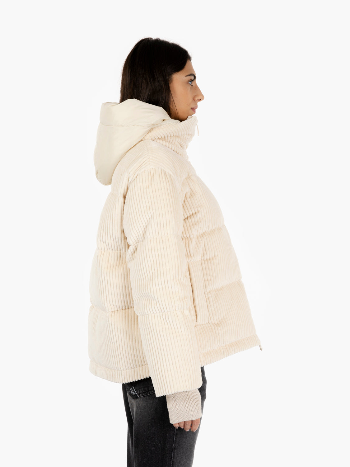 Lora white wool short down jacket