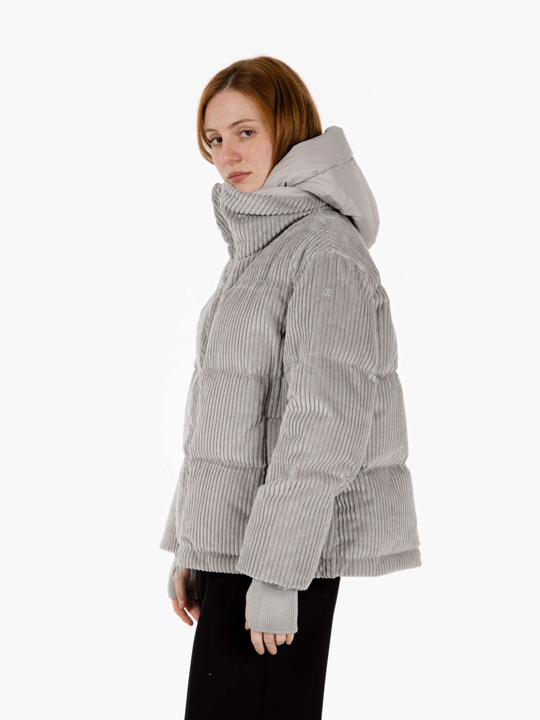 Lora short wool down jacket, grey