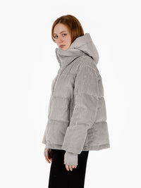 Lora short wool down jacket, grey