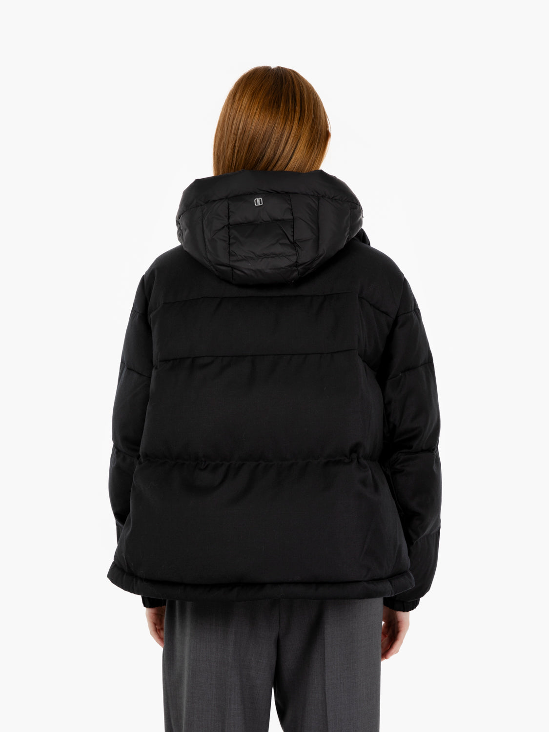 Piumino corto in lana Lora nero