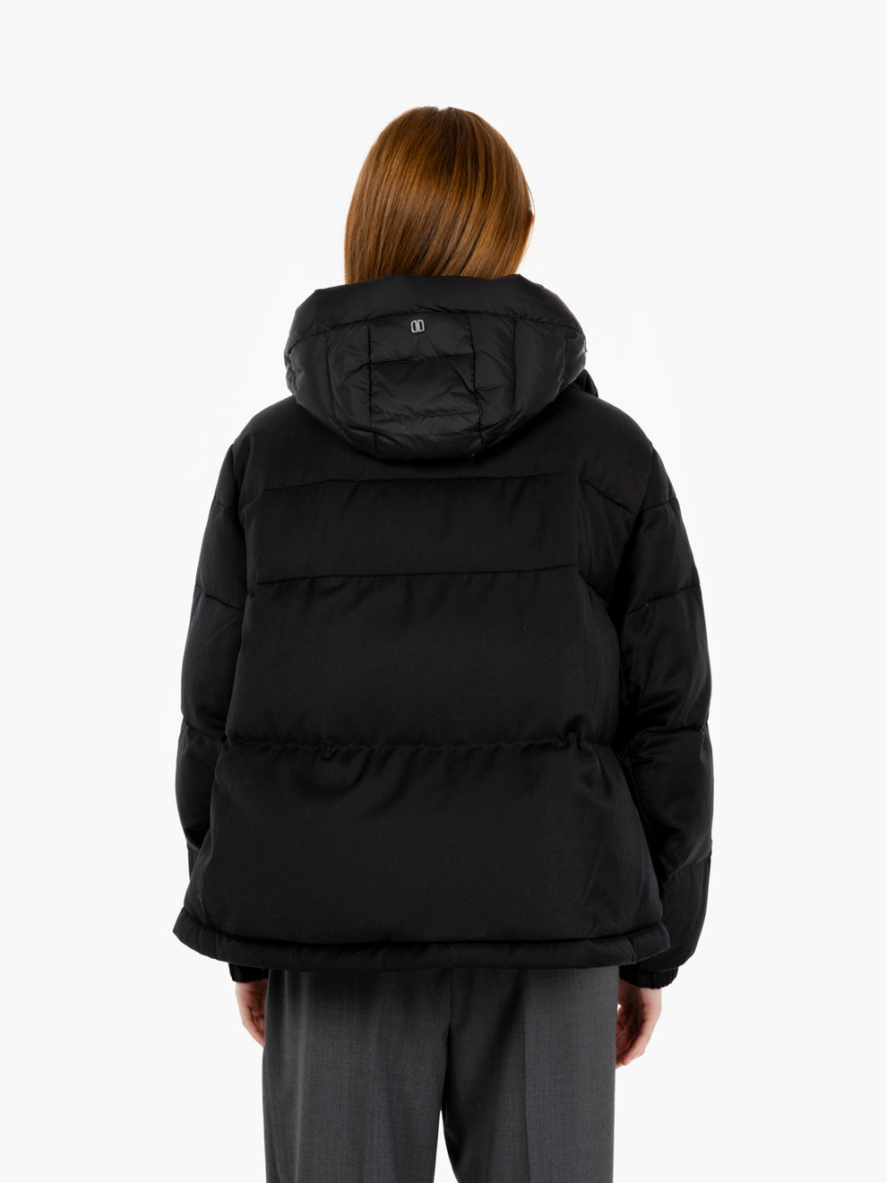 Piumino corto in lana Lora nero