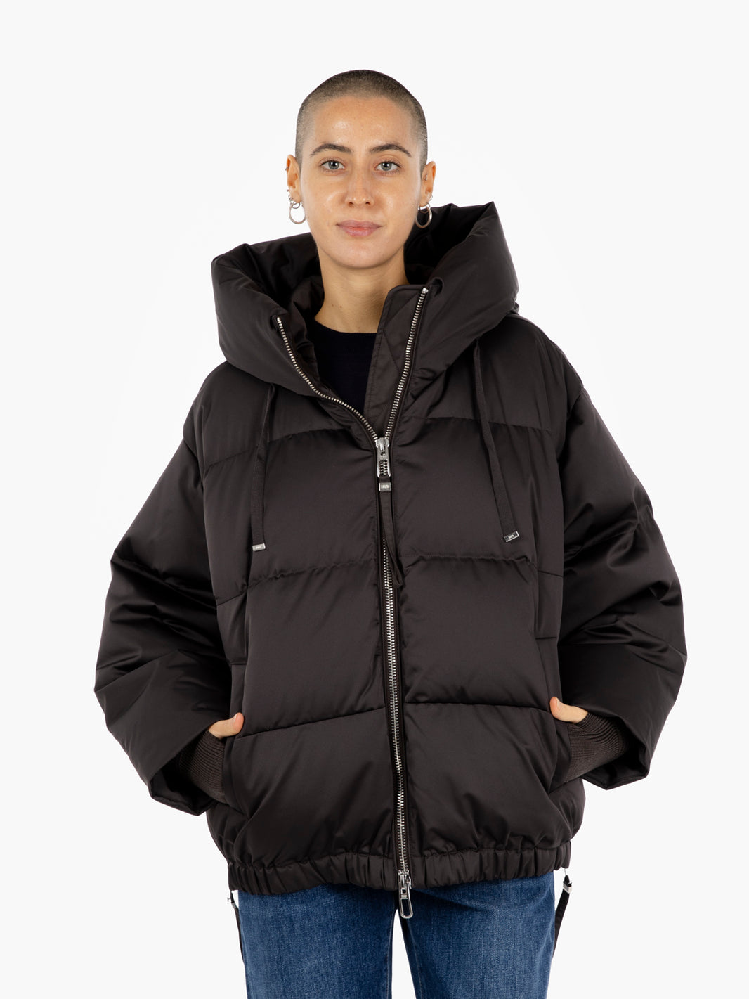 Heka brown oversized short down jacket