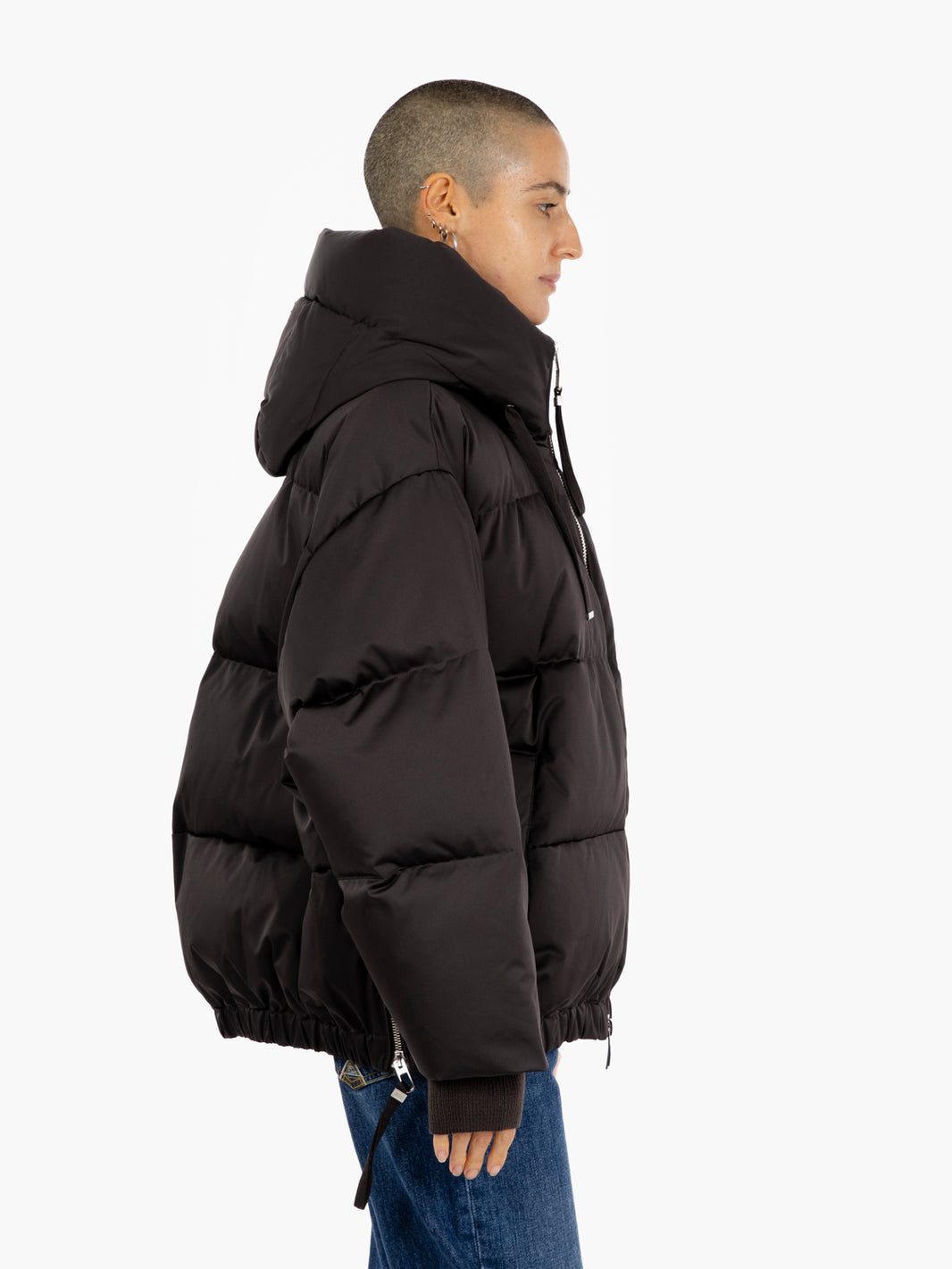 Heka brown oversized short down jacket