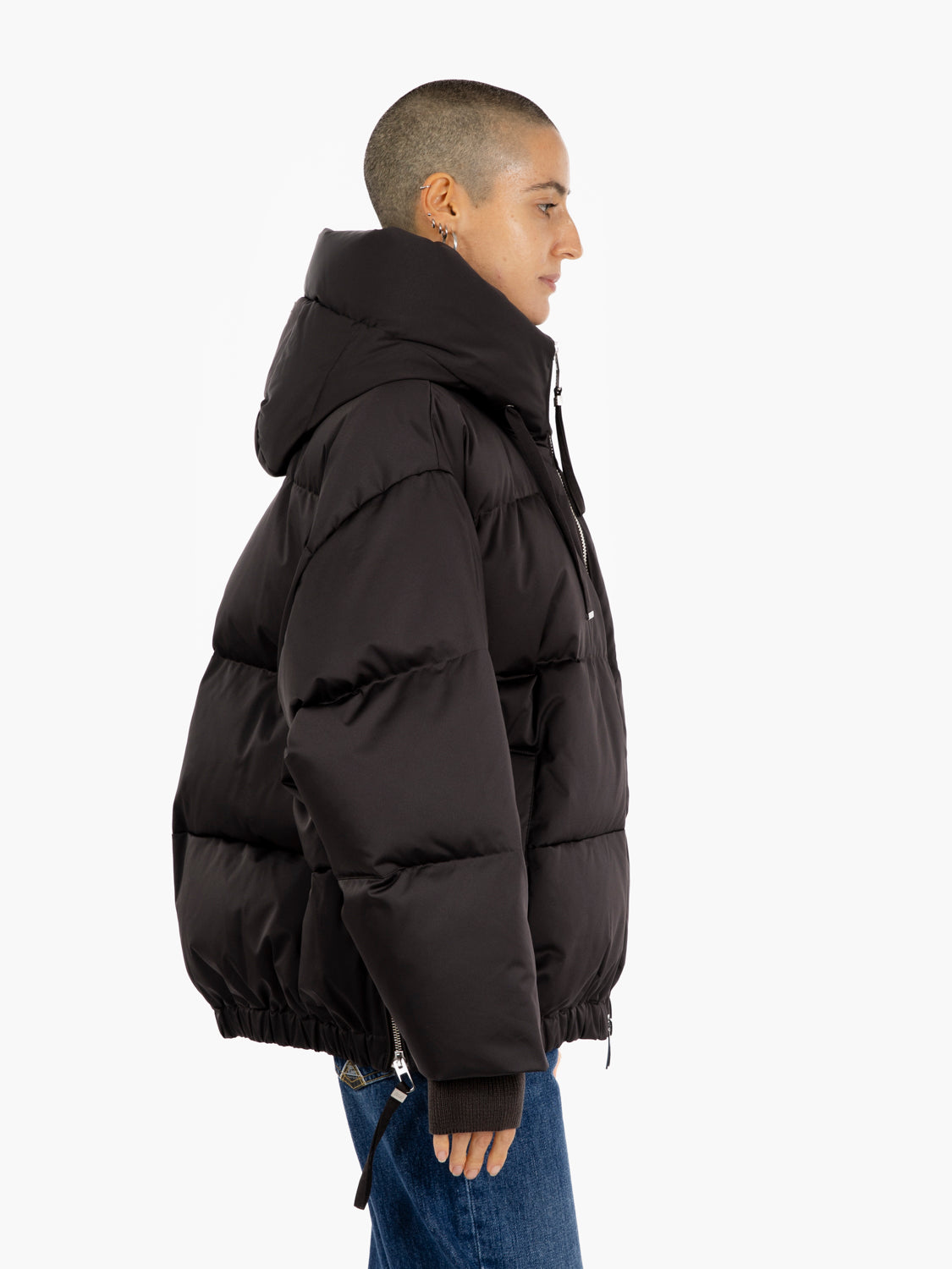 Heka brown oversized short down jacket