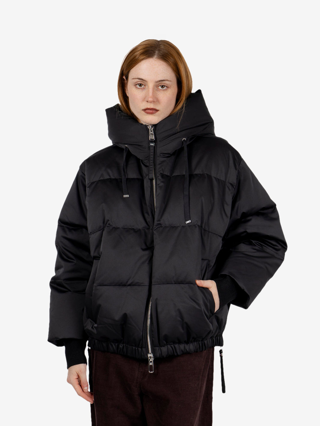 Piumino corto oversize Heka nero