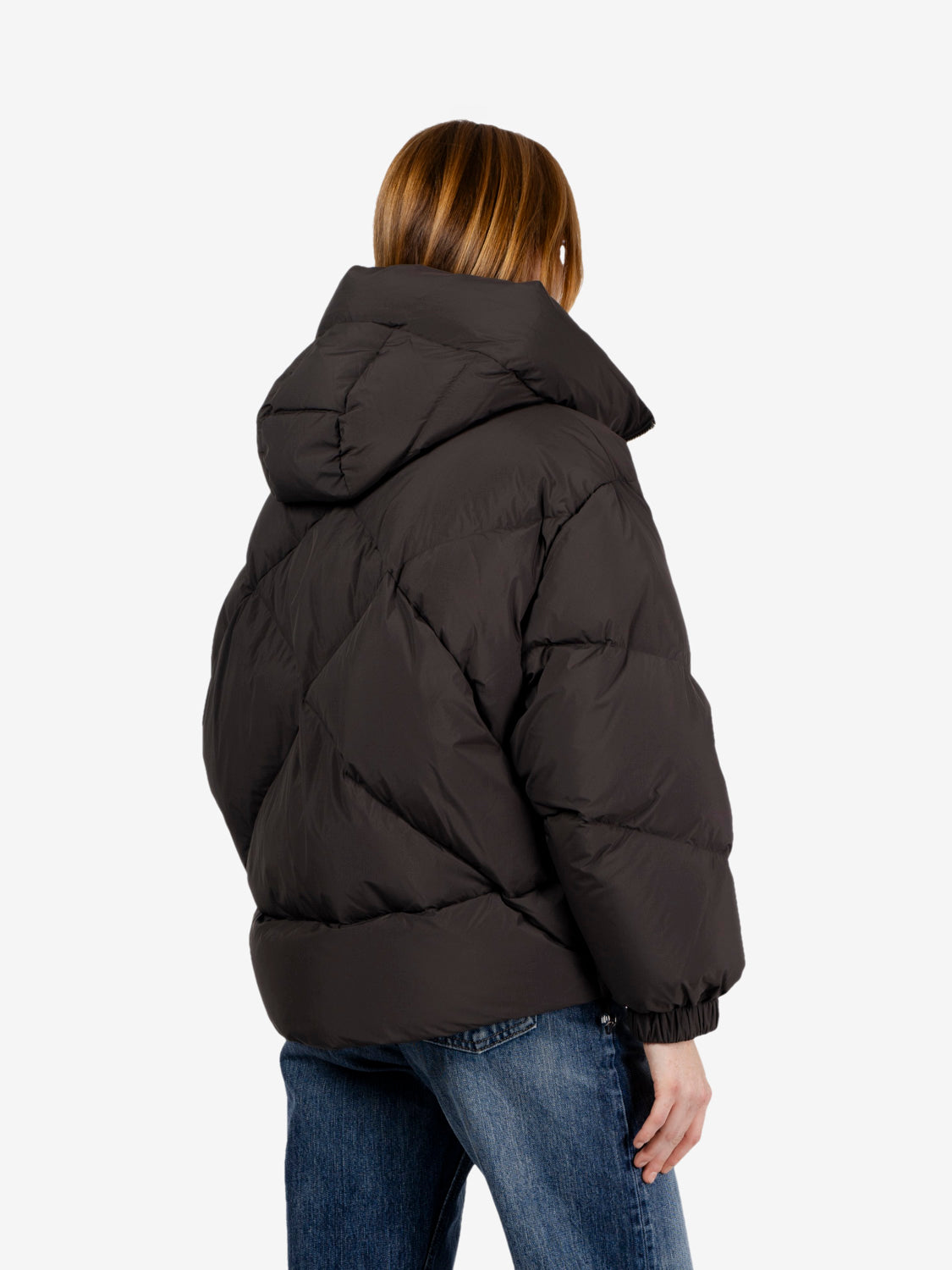 Peggie brown oversized short puffer jacket