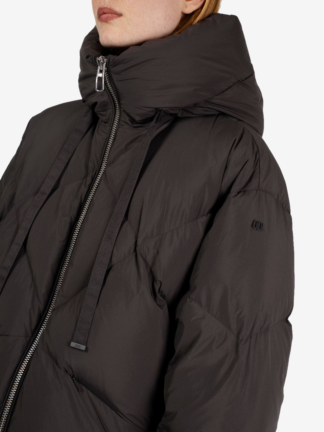 Peggie brown oversized short puffer jacket