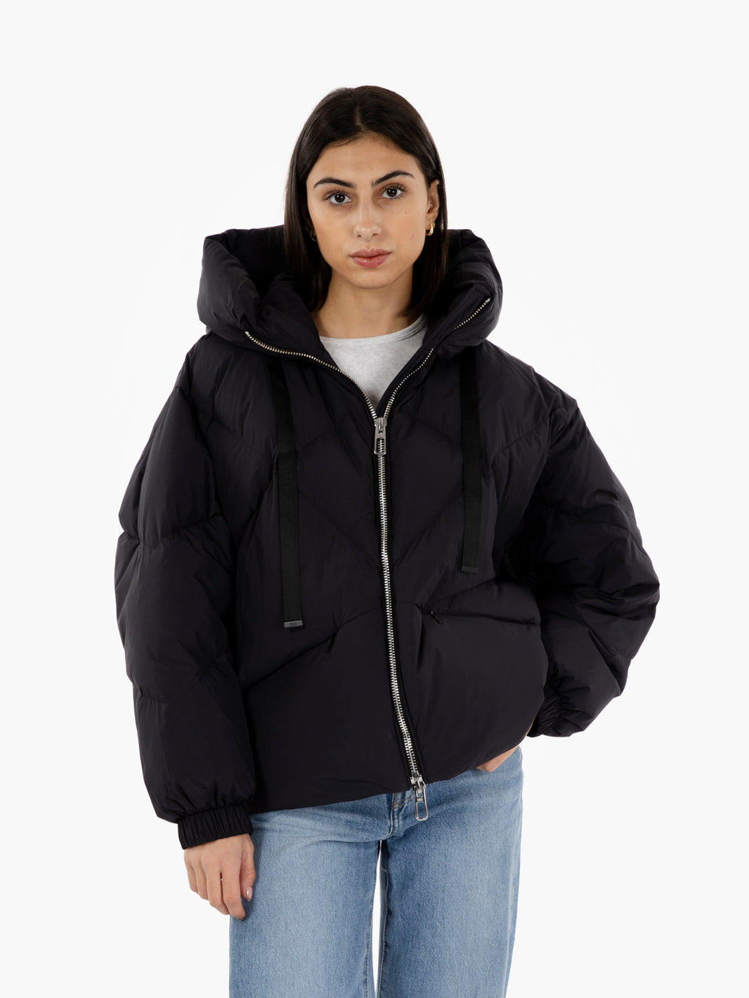 Peggie Oversized Black Short Down Jacket