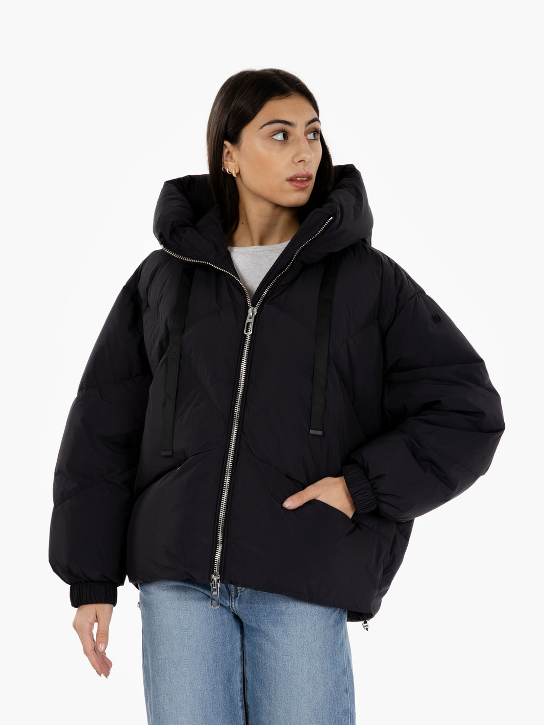 Peggie Oversized Black Short Down Jacket