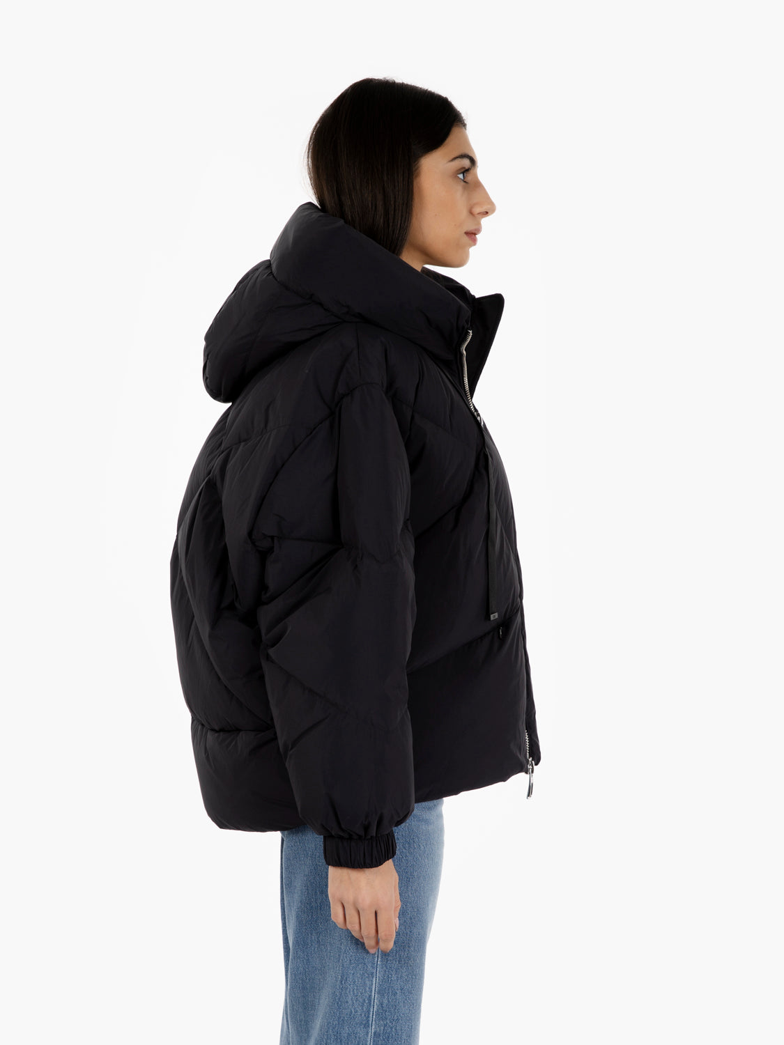Peggie Oversized Black Short Down Jacket