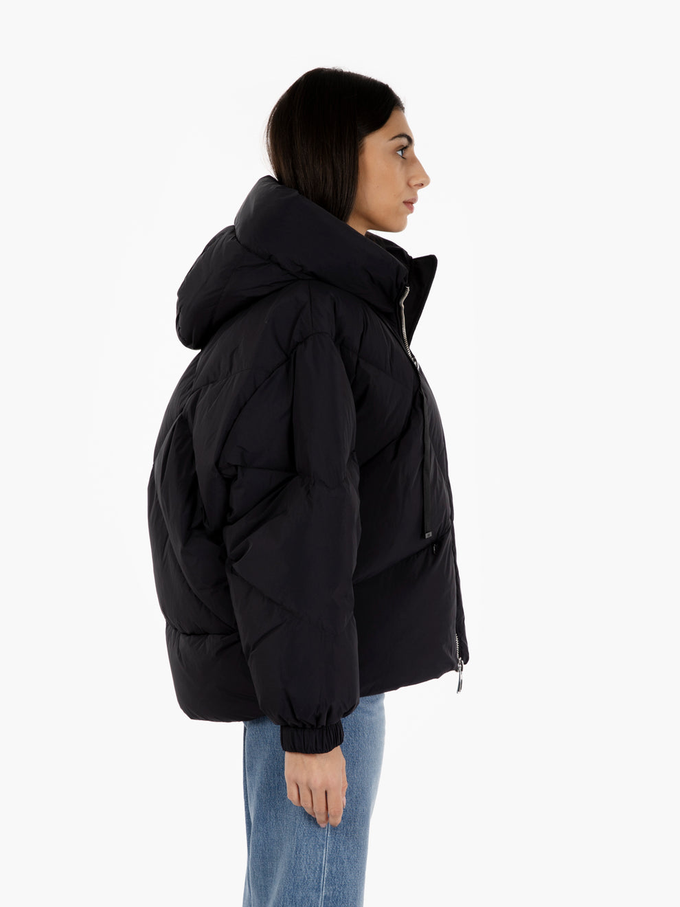 Peggie Oversized Black Short Down Jacket