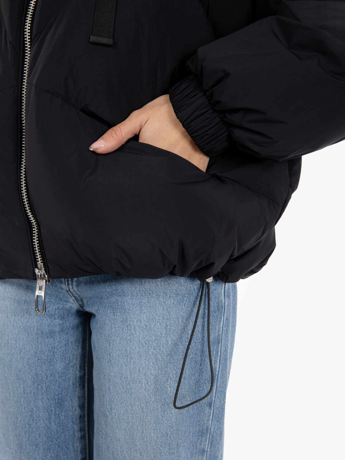 Peggie Oversized Black Short Down Jacket