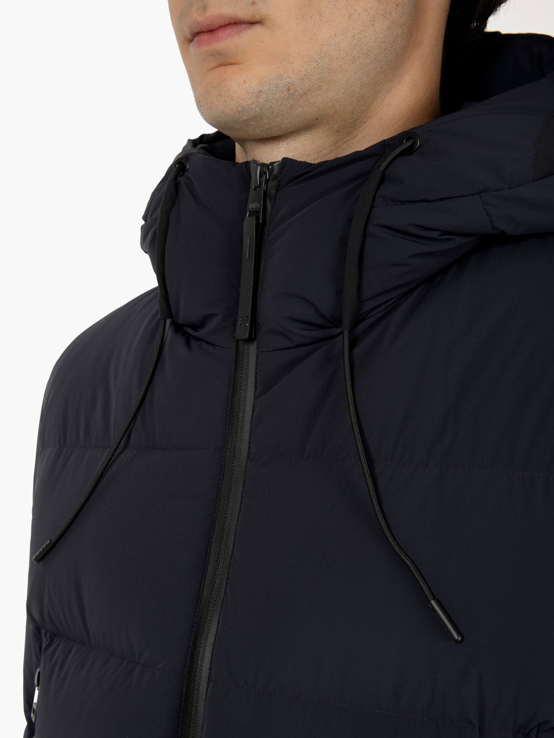 Piumino packable trapuntato con cappuccio blu