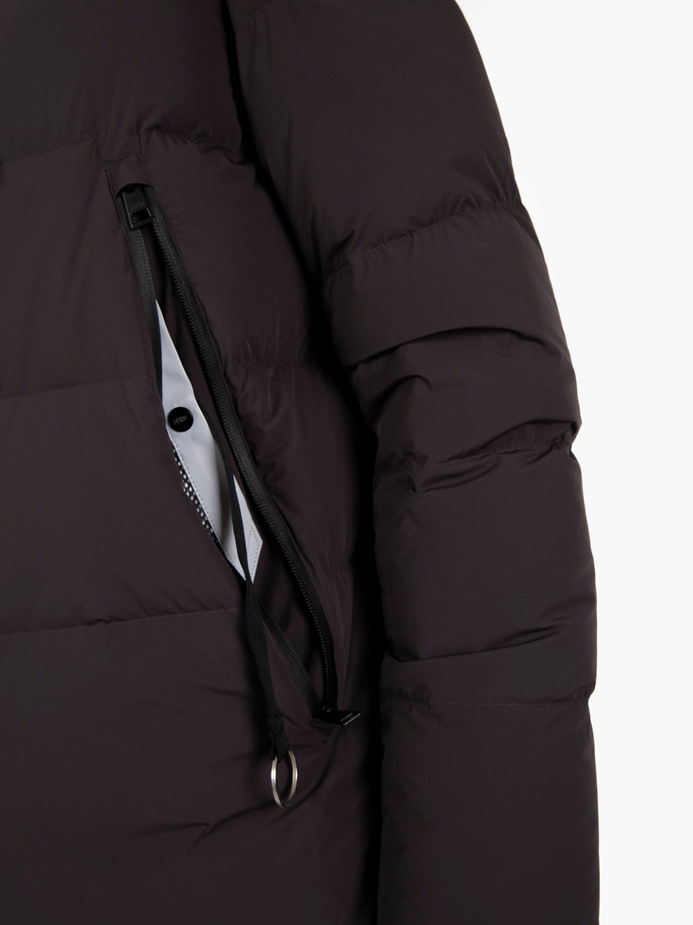 Piumino packable trapuntato con cappuccio marrone