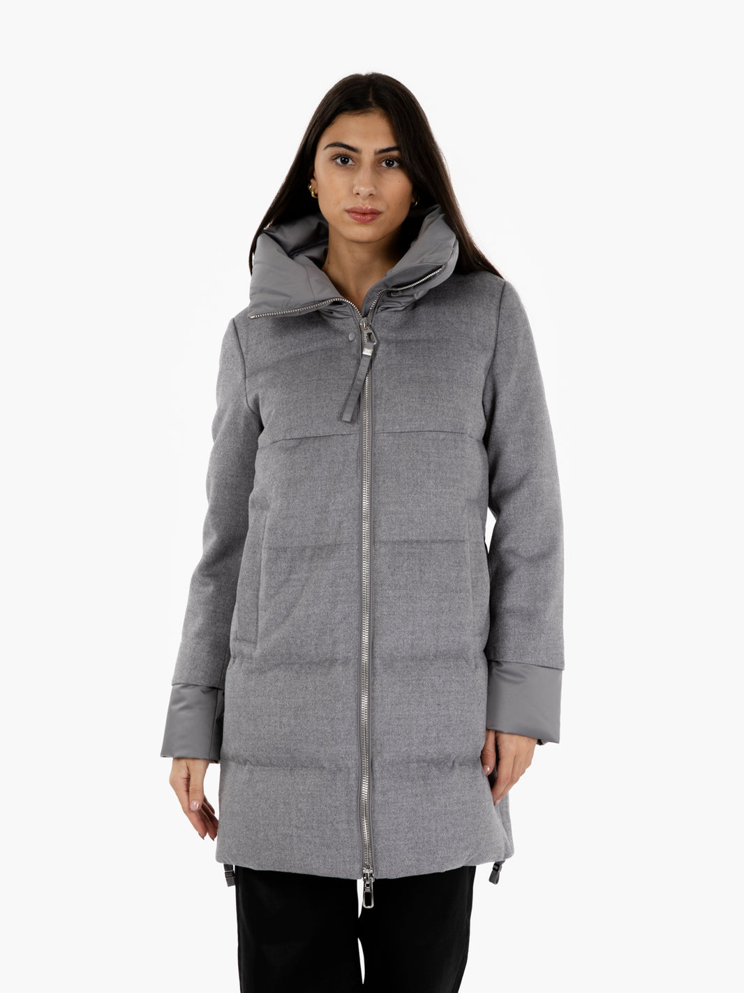 Adriel quilted down jacket in grey