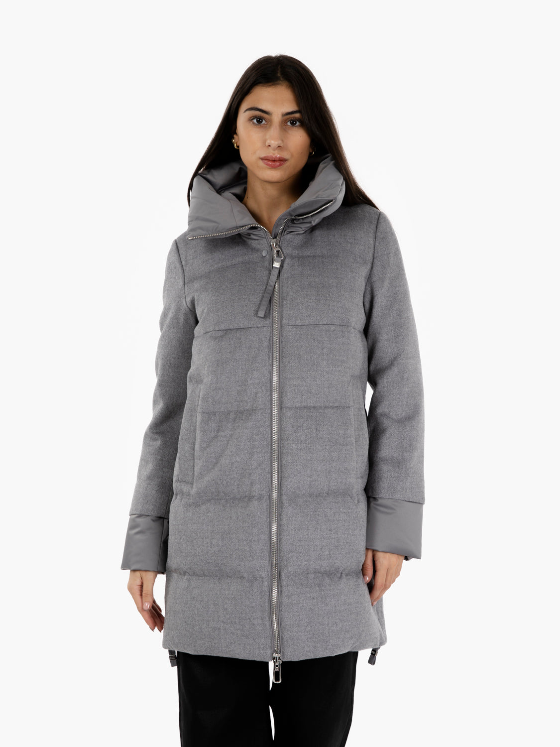 Adriel quilted down jacket in grey