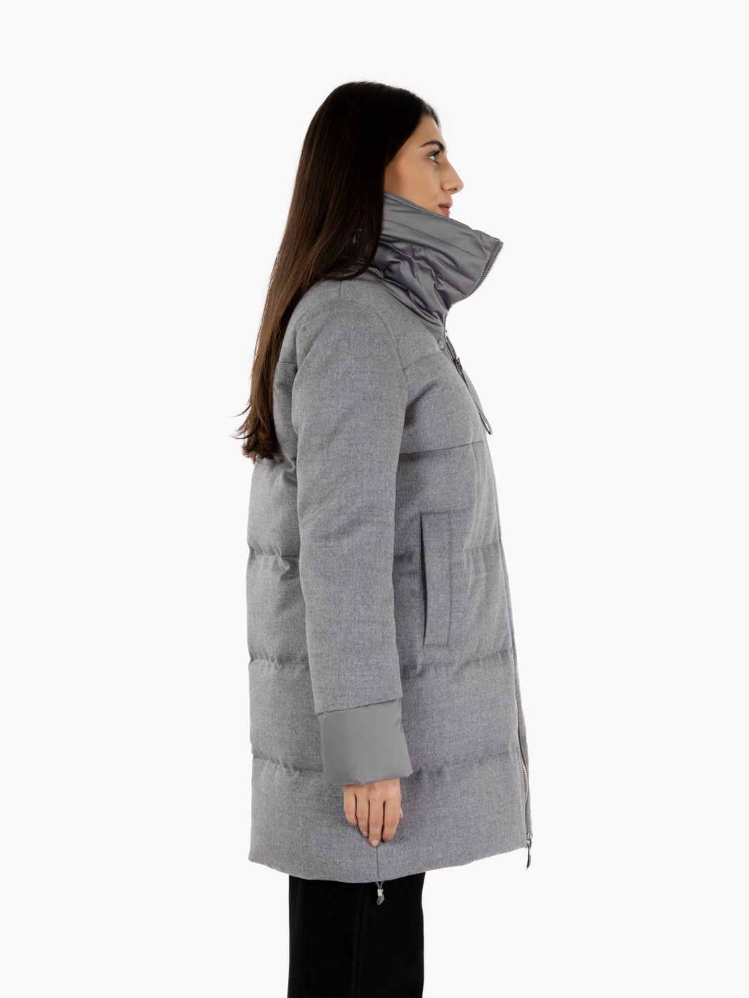Adriel quilted down jacket in grey