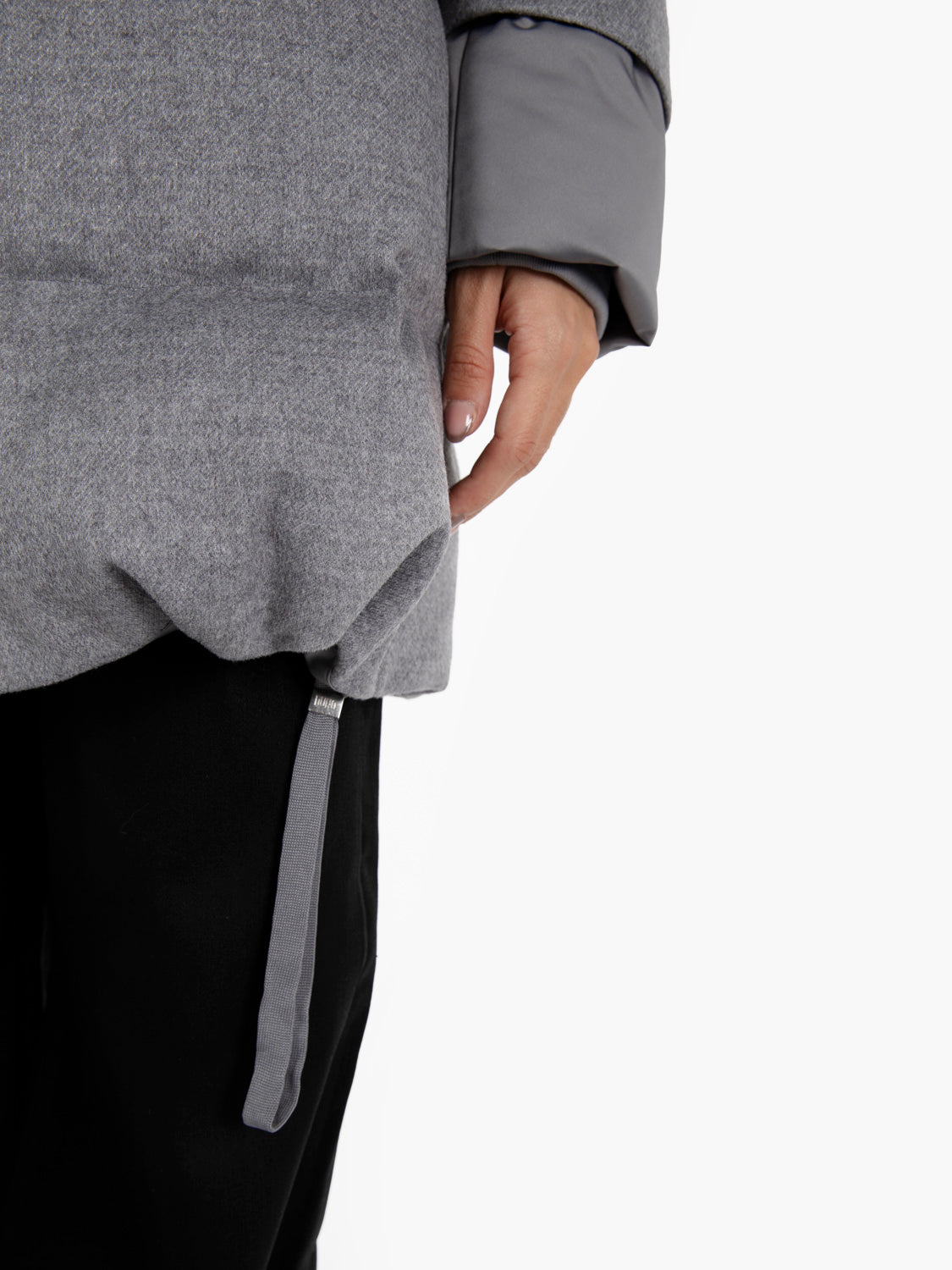 Adriel quilted down jacket in grey