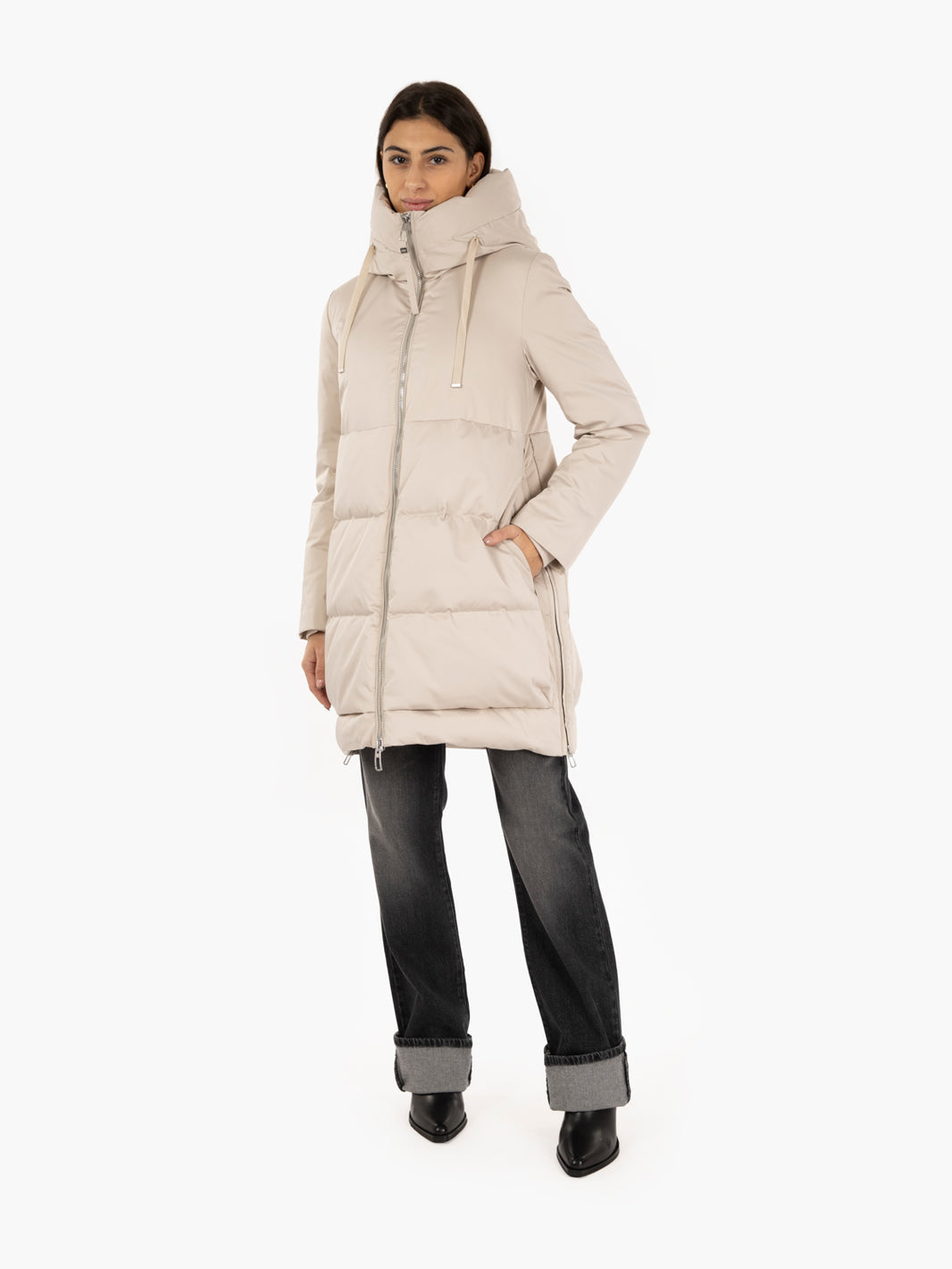 Talia white quilted down jacket
