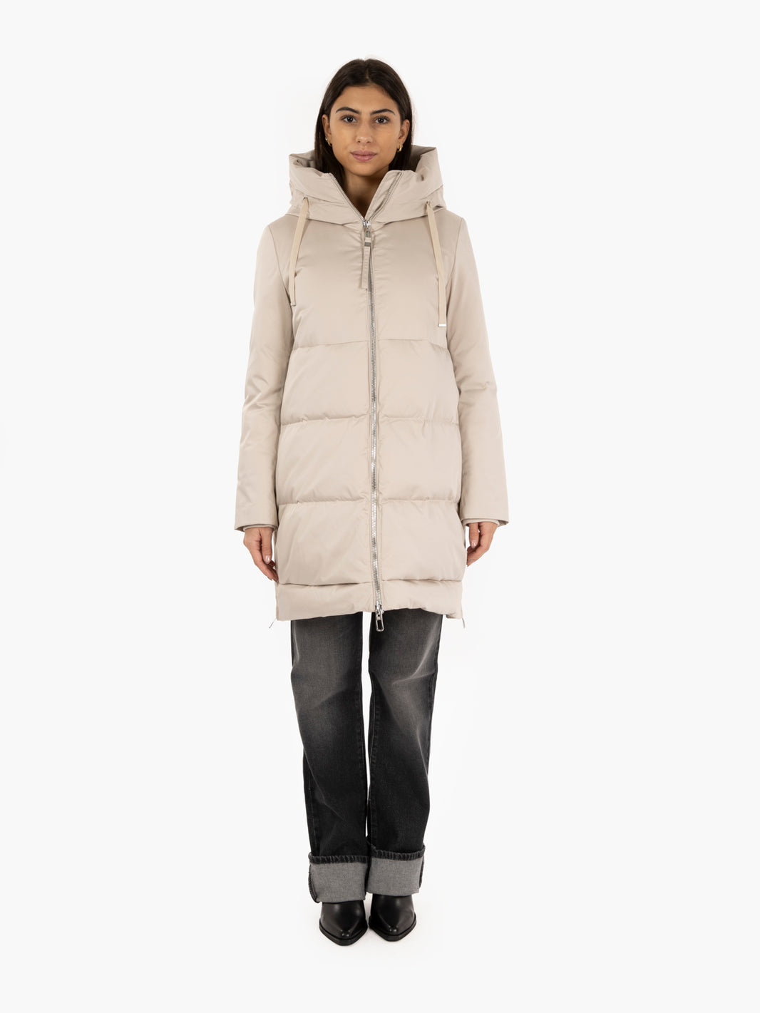 Talia white quilted down jacket