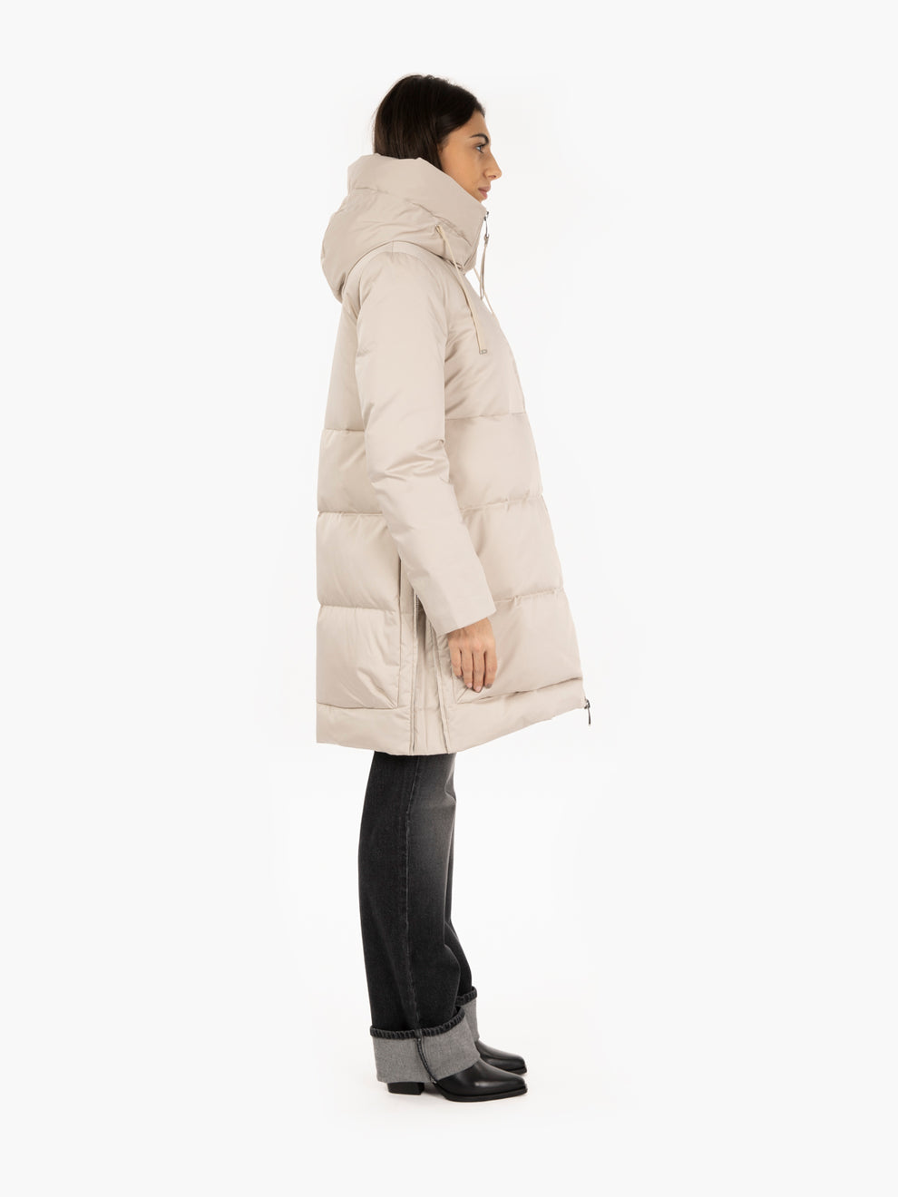 Talia white quilted down jacket