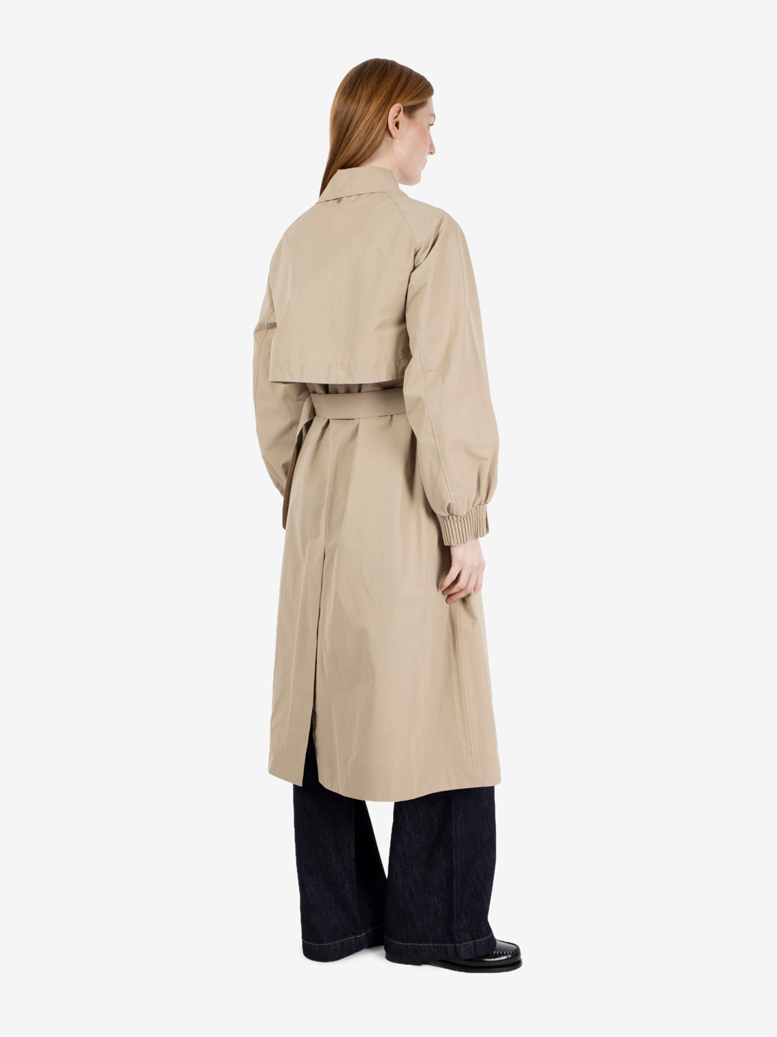 DOUBLE-BREASTED TRENCH COAT WITH RAGLAN SLEEVES IN TOASTED OATS SUBARNA-ANSEDONIA_149