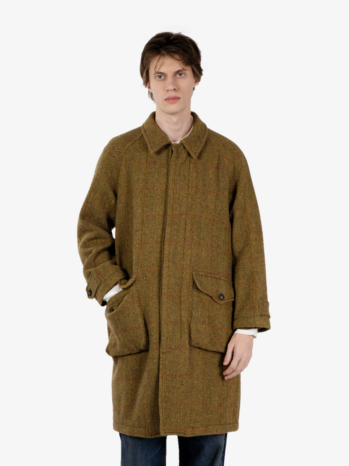 Cappotto lana raglan Yardley verde