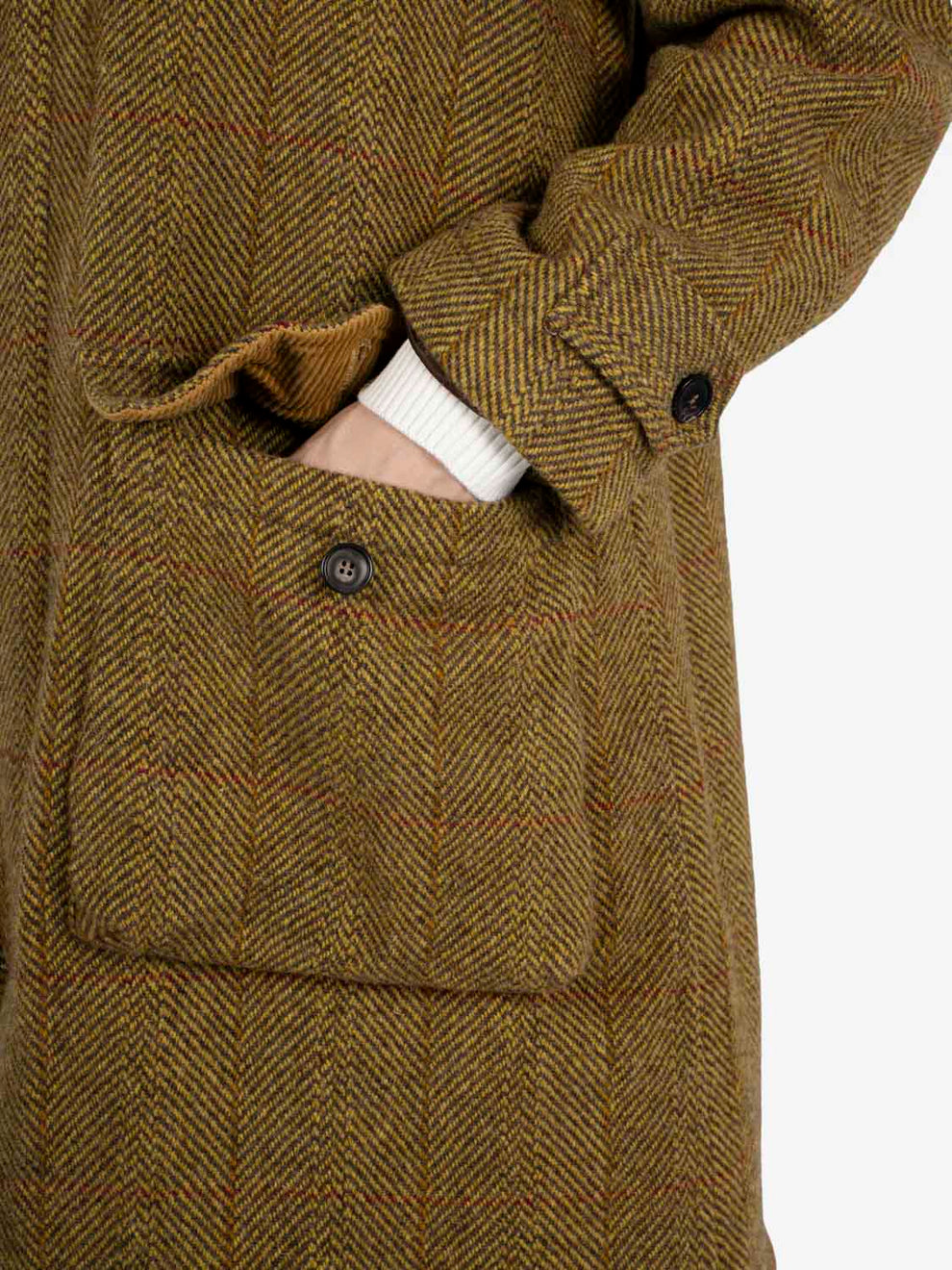 Cappotto lana raglan Yardley verde