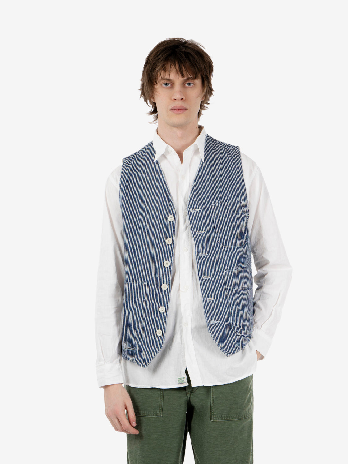 Gilet a righe denim brooks