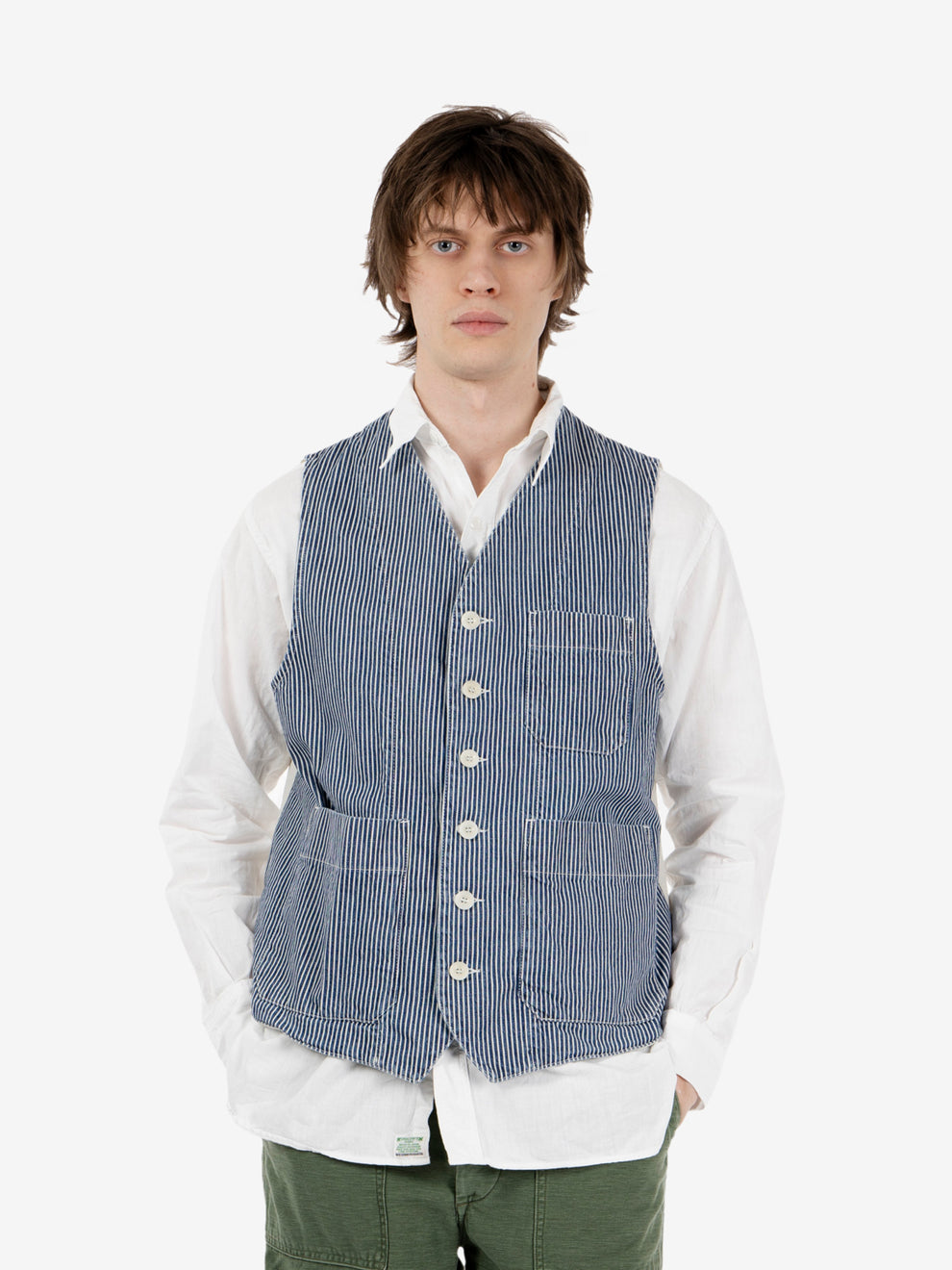 Gilet a righe denim brooks