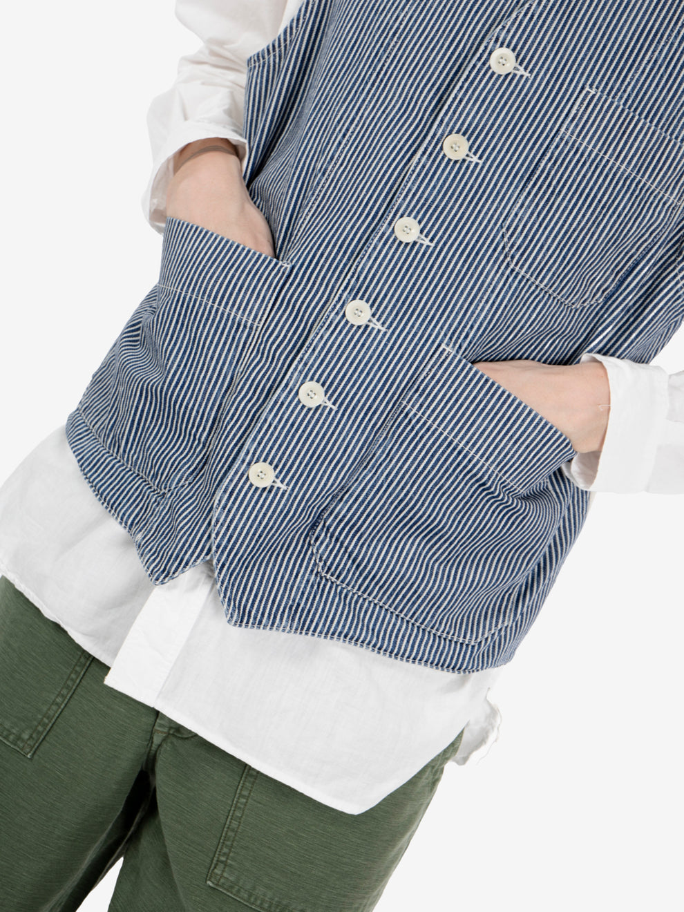 Gilet a righe denim brooks