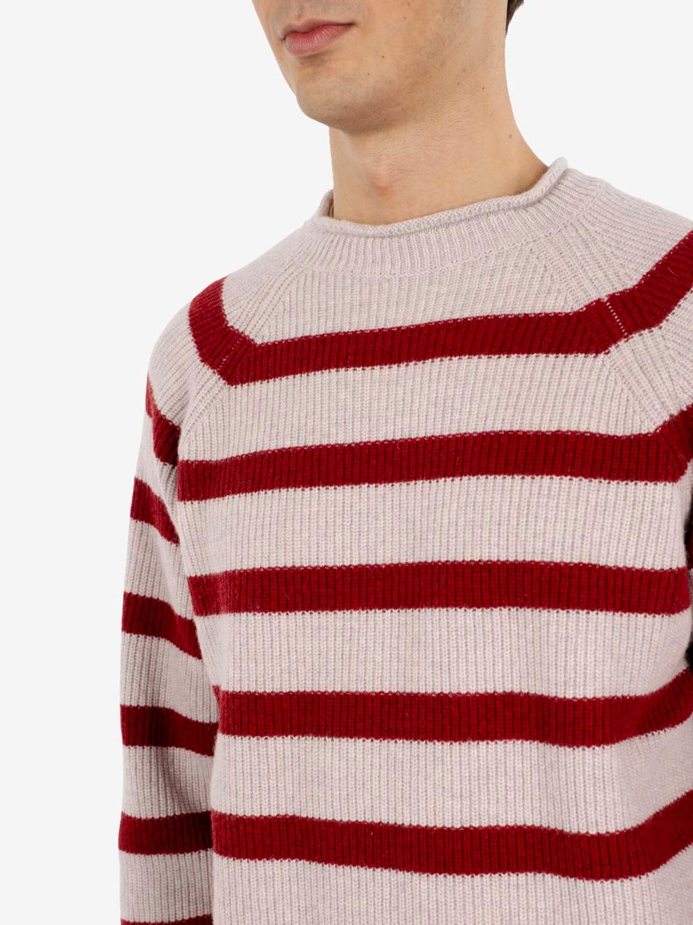 Maglione a righe Kobe sand / red